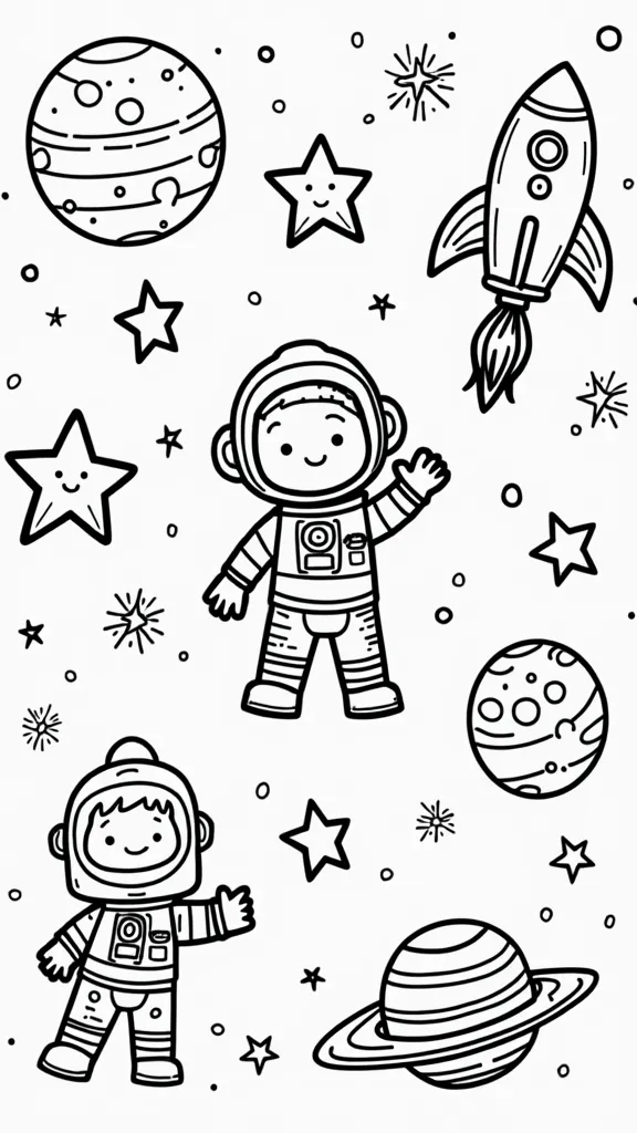 preschool space coloring pages